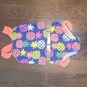 Size 2 T Girls 2 Piece Pinapple Tankini Bathing Suit
